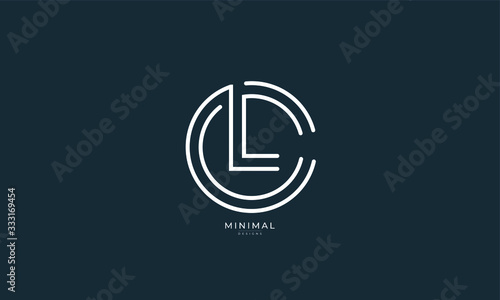 Alphabet letter icon logo CL or LC