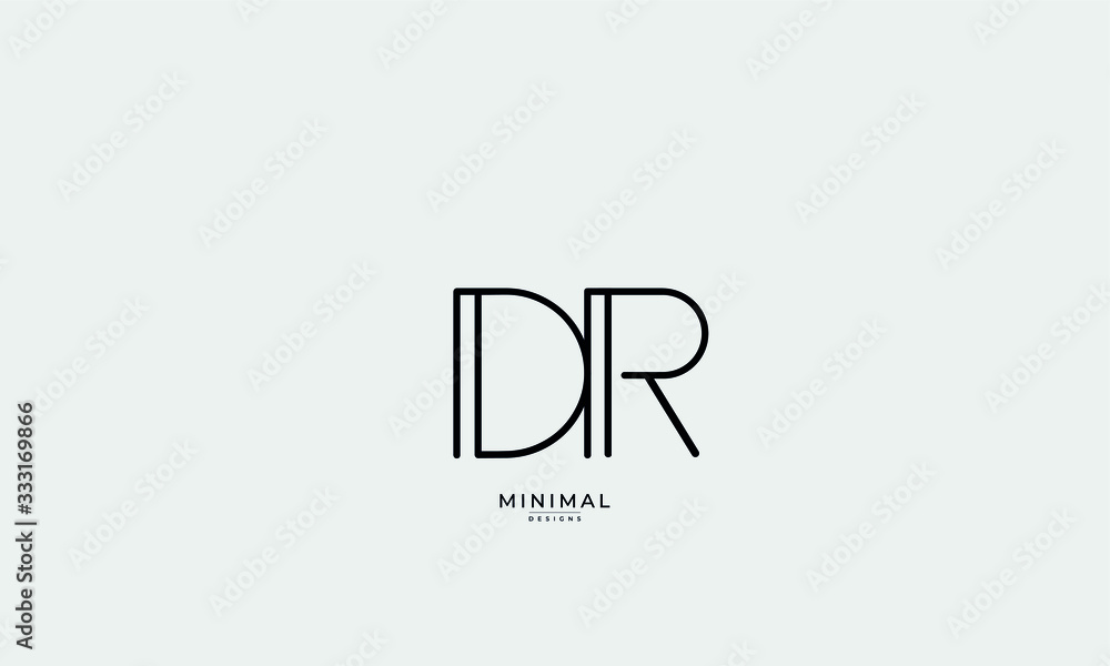 Alphabet letter icon logo DR Alphabet letter icon logo DR