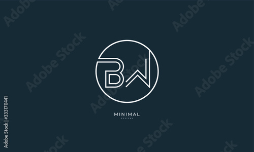 Alphabet letter icon logo BW