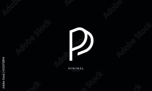 Alphabet letter icon logo PD