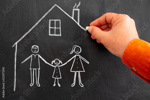 Εκτύπωση καμβά Teaching child, to stay at home in enjoyable and recreation way to keep social distance