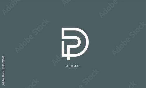Alphabet letter icon logo DP or PD