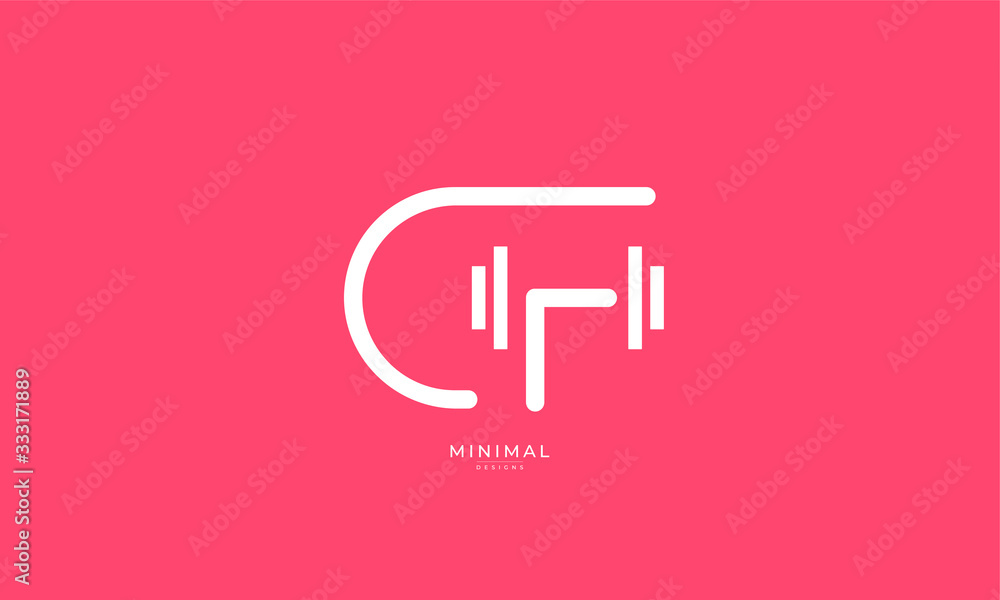 Fototapeta alphabet letter icon logo CF with weights