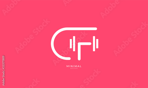 Fototapeta alphabet letter icon logo CF with weights