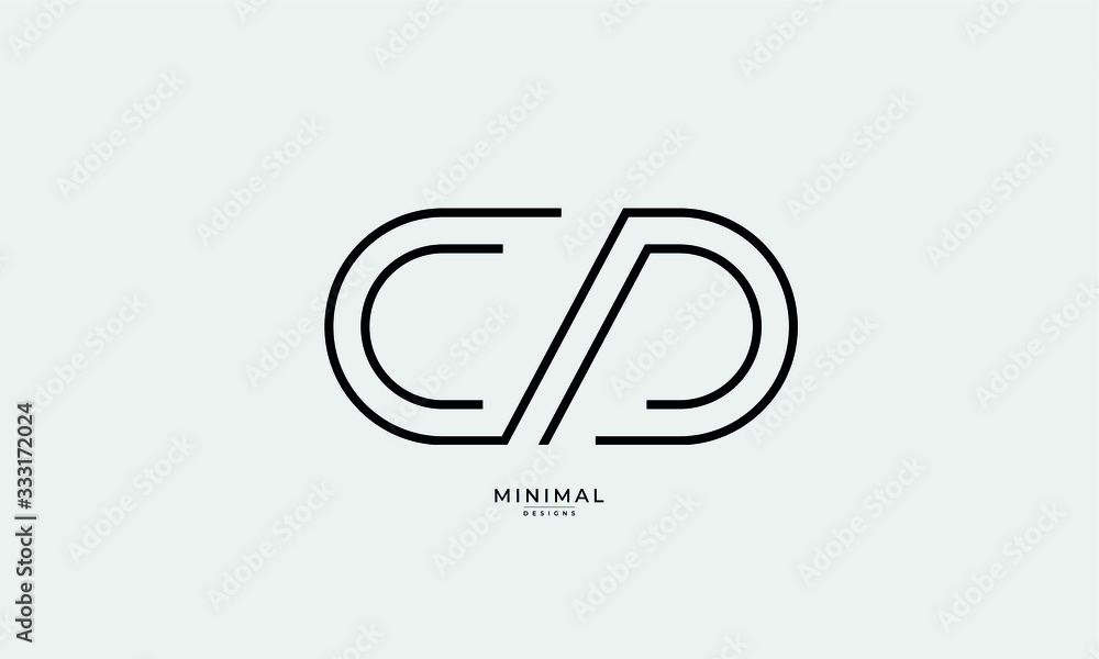 Fototapeta premium Alphabet letter icon logo CD