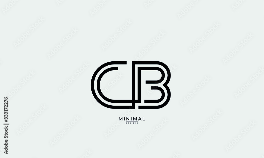 Alphabet letter icon logo CB