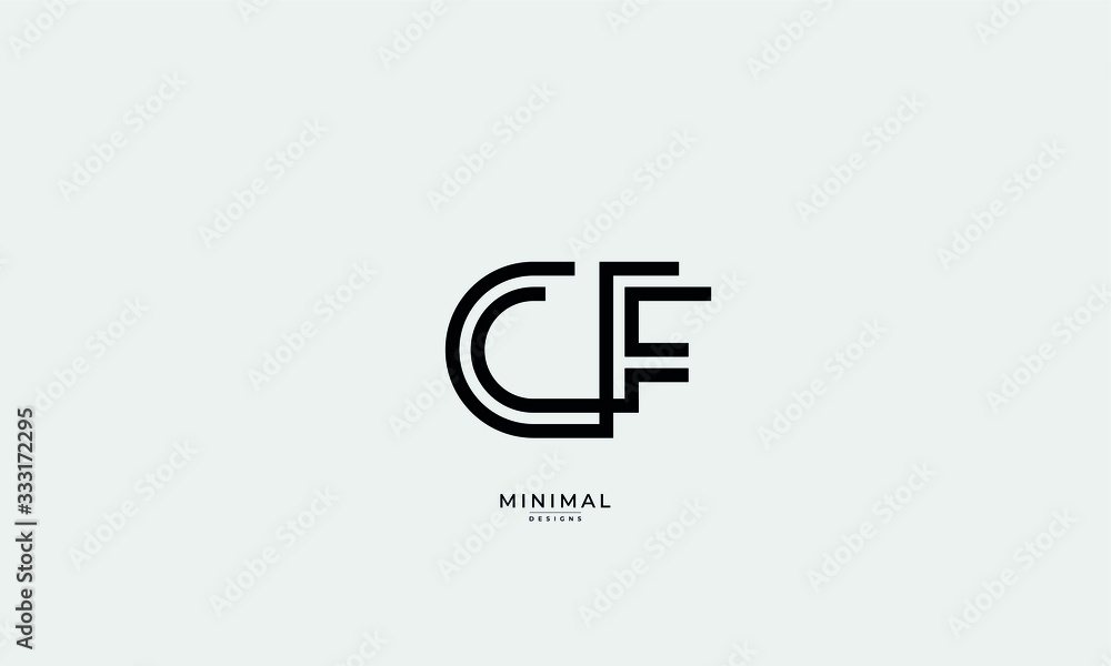 Alphabet letter icon logo CF
