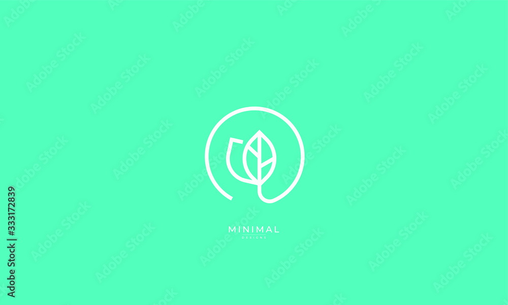 a line art icon logo of a LEAF a line art icon logo of a LEAF