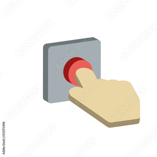 Electric doorbell icon.3d vector illustration and isometric view.	