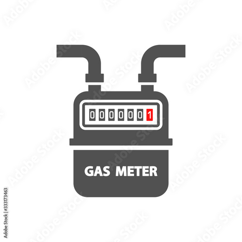 Gas meter icon in flat style.Vector illustration.