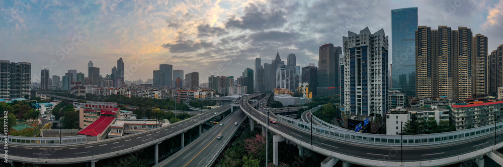 Fototapeta premium Aerial photo of Guangzhou City, China