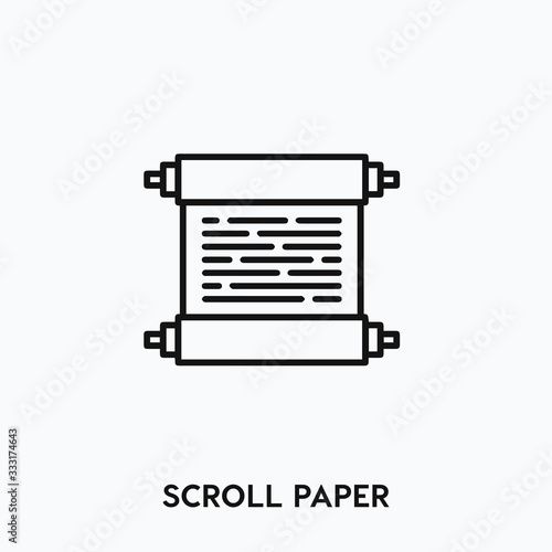 scroll paper icon vector. scroll paper sign symbol