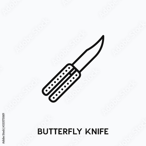 butterfly knife icon vector. knife sign symbol