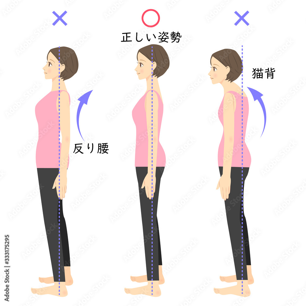 良い姿勢と悪い姿勢の比較 02 Stock Vector Adobe Stock 良い姿勢と悪い姿勢の比較 02 Stock Vector Adobe Stock