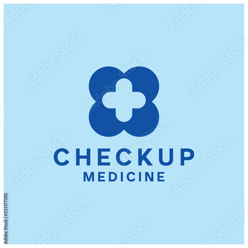 Checkup health vector template with Plus Concept style.
