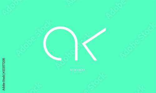 Alphabet letter icon logo AK