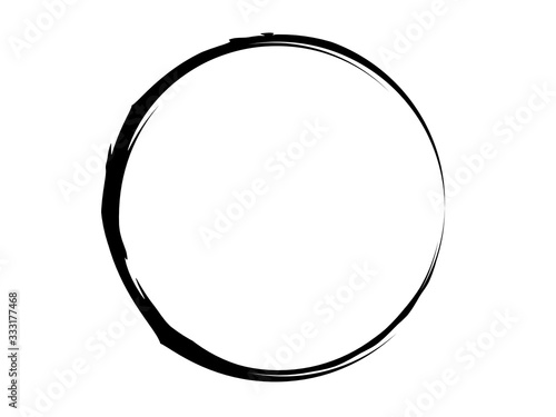 Grunge oval logo.Grunge marking element.Grunge circle made for your project.Grunge circle made with art brush on a white background.