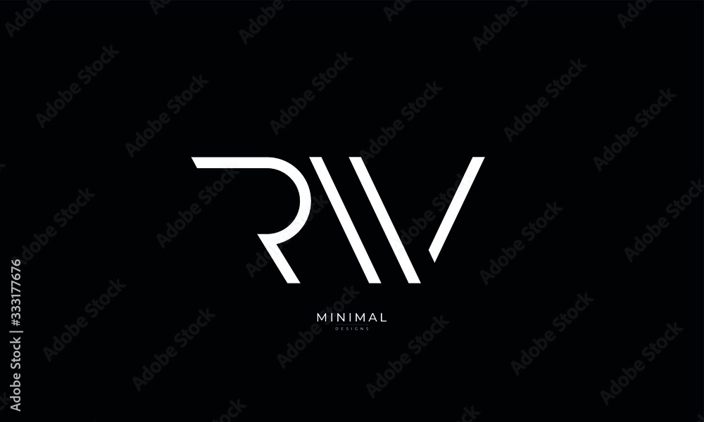 Obraz premium Alphabet letter icon logo RW