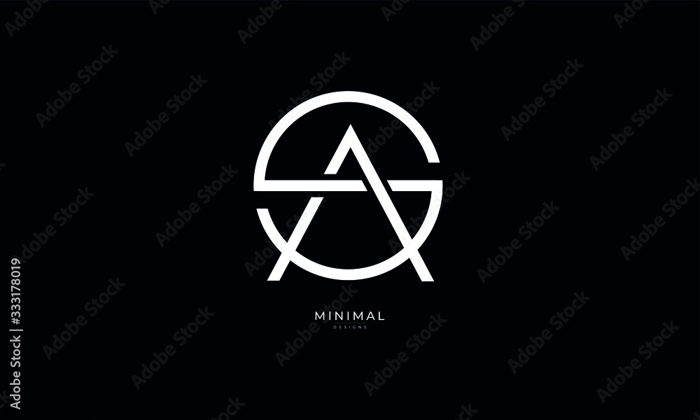 Alphabet letter icon logo SA or AS Alphabet letter icon logo SA or AS