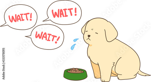 ゴールデンレトリバーの子犬（待ち疲れる）