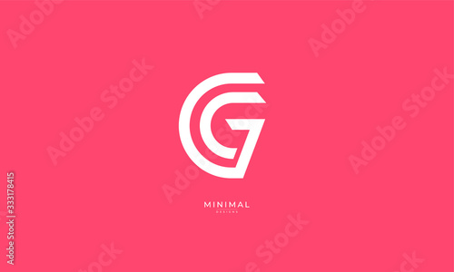 Alphabet letter icon logo GC or CG