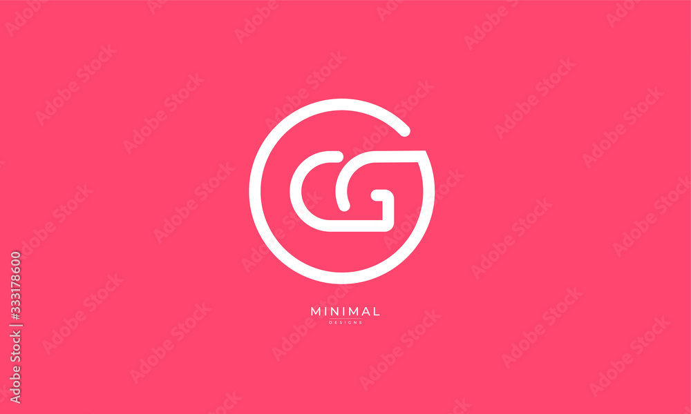 Alphabet letter icon logo CG