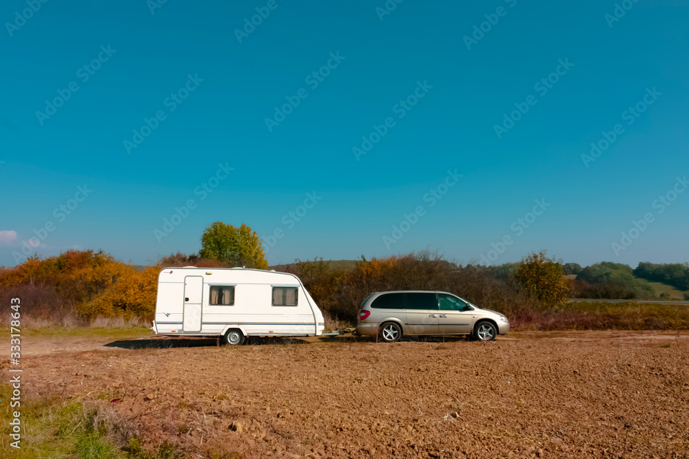 Family vacation travel, holiday trip in motorhome, Caravan car Vacation. Family vacation travel, holiday trip in motorhome, Caravan car Vacation.