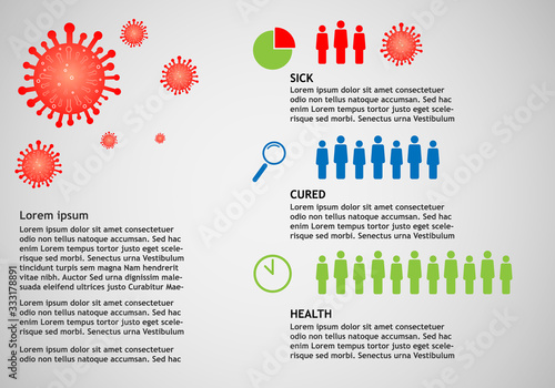 Vector statistics COVID-19 population health and sick information