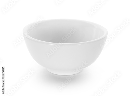 empty white bowl isolated on white background