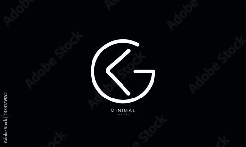 Alphabet letter icon logo GK or KG