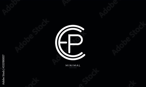 Alphabet letter icon logo CEP or PEC