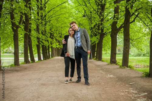 Young couple walking in park © artmim