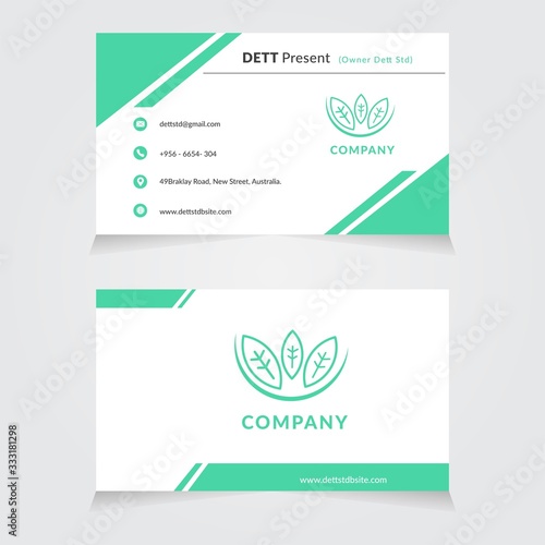 Creative and Clean Double-sided Business Card Template. Flat Design Vector Illustration. Stationery Design. Horizontal clean Template vector. Simple Design.