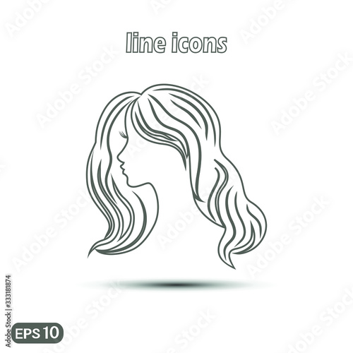 Woman silhouette. Linear vector illustration. Thin line symbol for web use and mobile app logo.