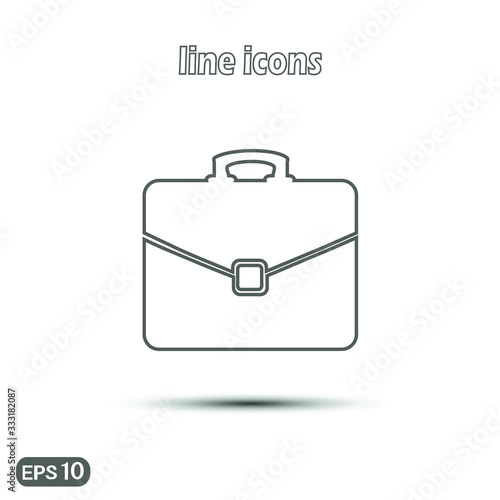 black briefcase isolated on white background