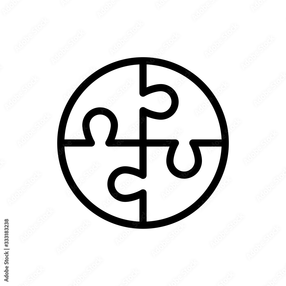 Jigsaw Vector Colour With Line Icon Illustration Jigsaw Vector Colour With Line Icon Illustration