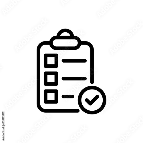 Checklist Vector Colour With Line Icon Illustration