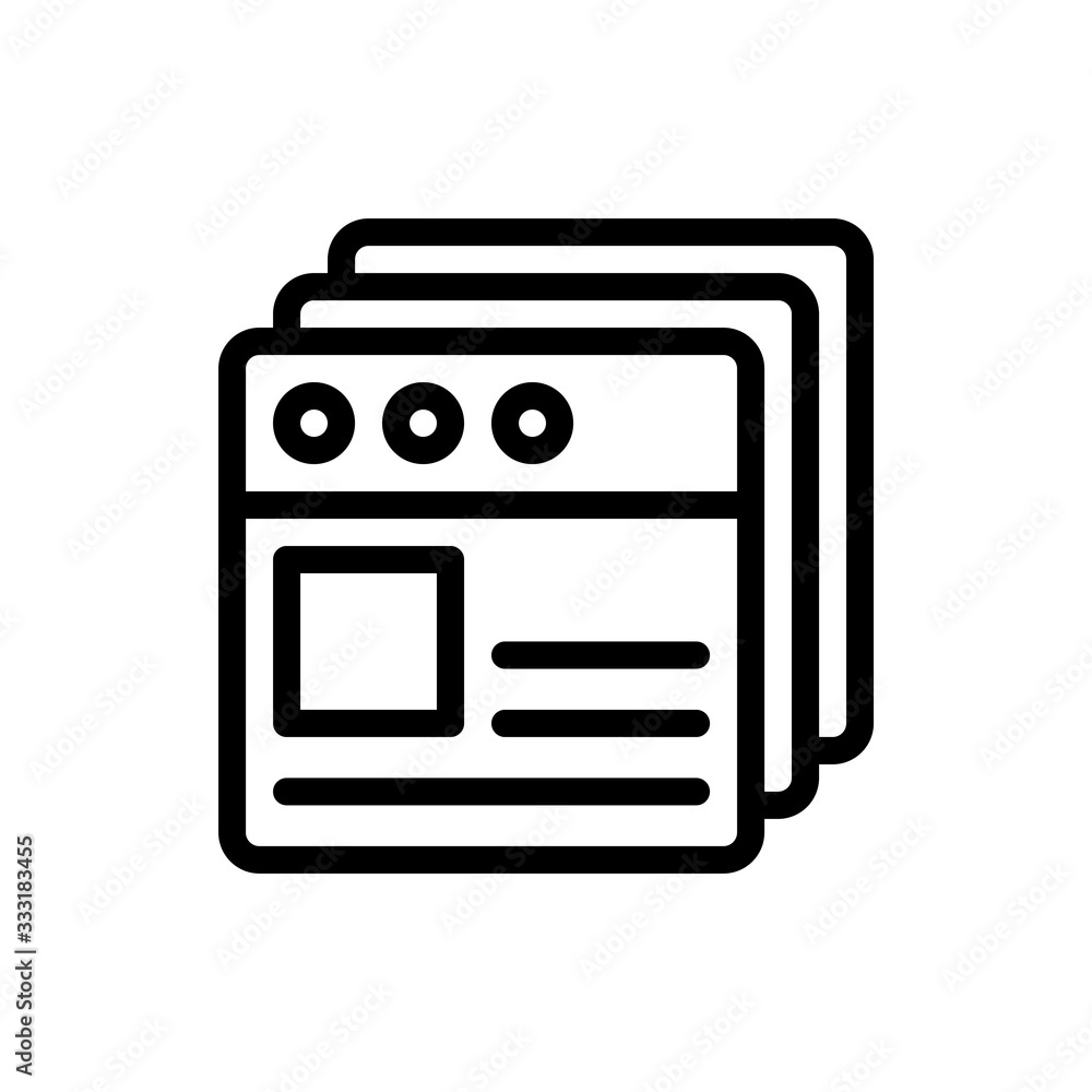 Webpages Vector Colour With Line Icon Illustration Webpages Vector Colour With Line Icon Illustration