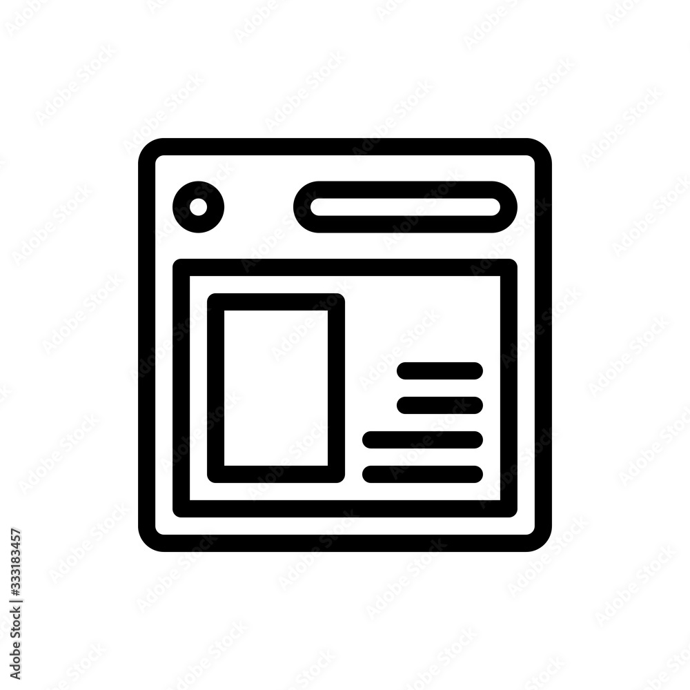 Webpage Vector Colour With Line Icon Illustration Webpage Vector Colour With Line Icon Illustration