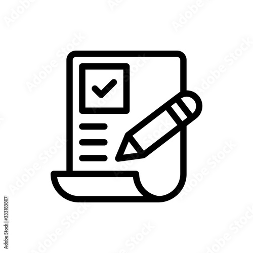 Checklist Vector Colour With Line Icon Illustration