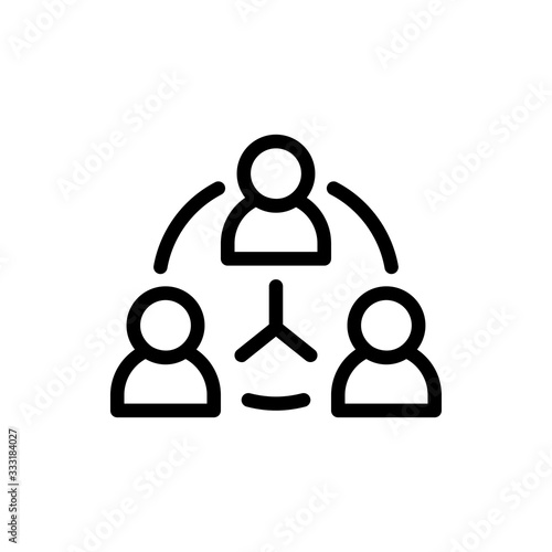Users Vector Colour With Line Icon Illustration