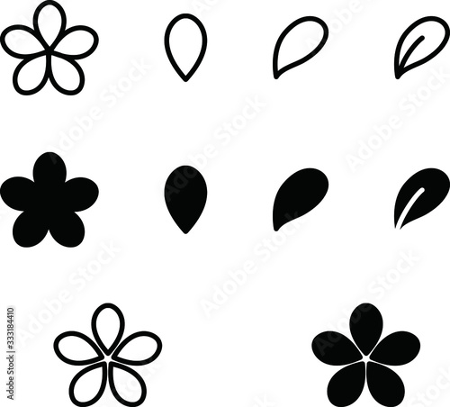 お花のアイコン／シンプル／花びら／