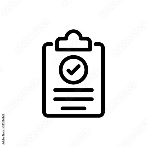 Checklist Vector Colour With Line Icon Illustration