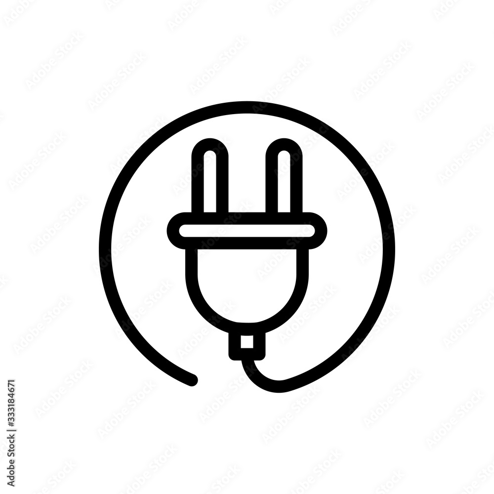 Plug Vector Colour With Line Icon Illustration Plug Vector Colour With Line Icon Illustration