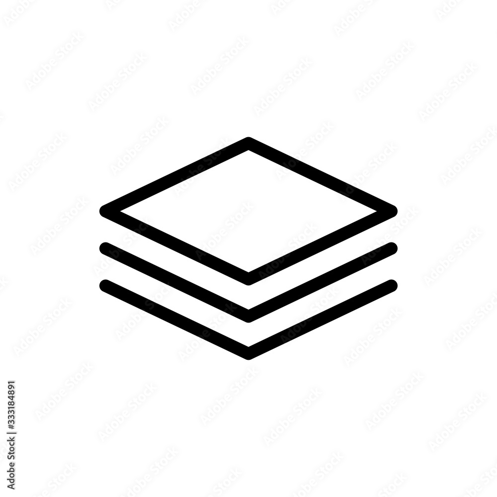 Layers Vector Colour With Line Icon Illustration Layers Vector Colour With Line Icon Illustration