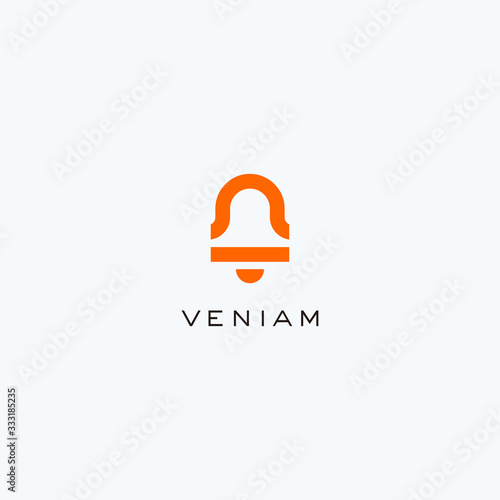 Modern abstract bell logo design template