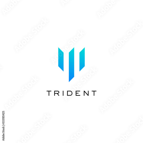Trident logo design template photo