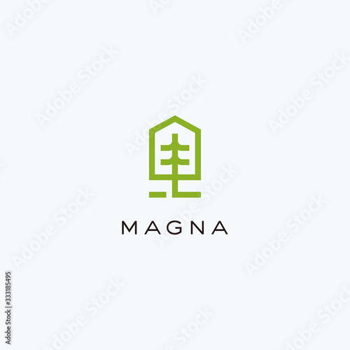 House tree logo design template