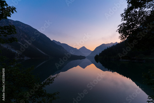 Sunset at the beautiful lake called Plansee in Austria © Steffen.Meyer
