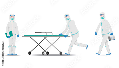 Doctors who saves patients from coronavirus outbreak.  Fight to COVID-19 concept. Save the doctor concept.